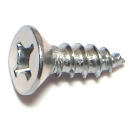 #10 X 5/8 Zinc Plated Steel Phillips Flat Head Wood Screws - 100 Count