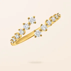 14K Gold Diamond Prong Wrap Ring