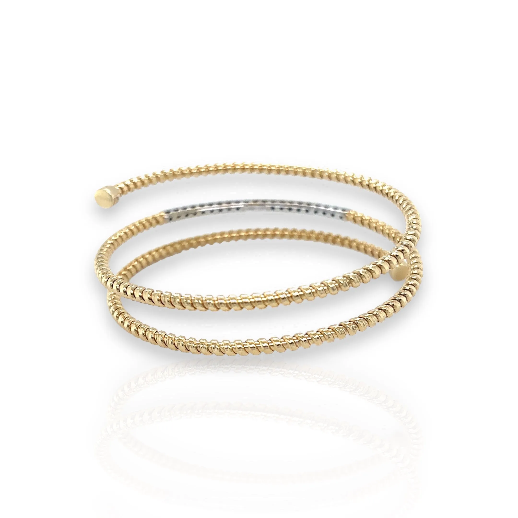 14kt Gold 0.42 CTW Diamond Wrap Around Cuff Bracelet