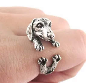 3D Dachshund Dog Wrap Adjustable Ring