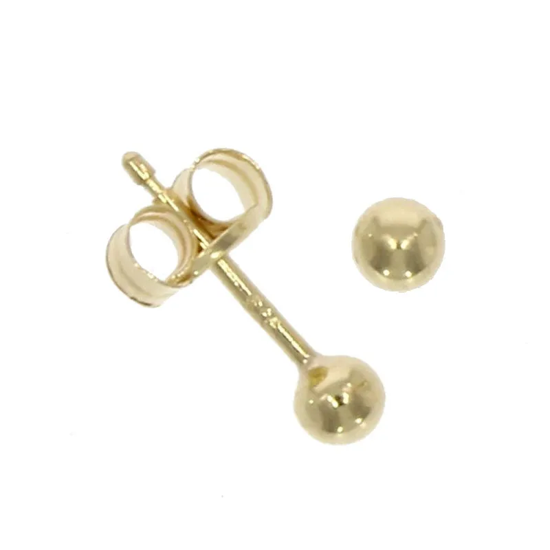 9ct Yellow Gold 3mm Ball Stud Earrings