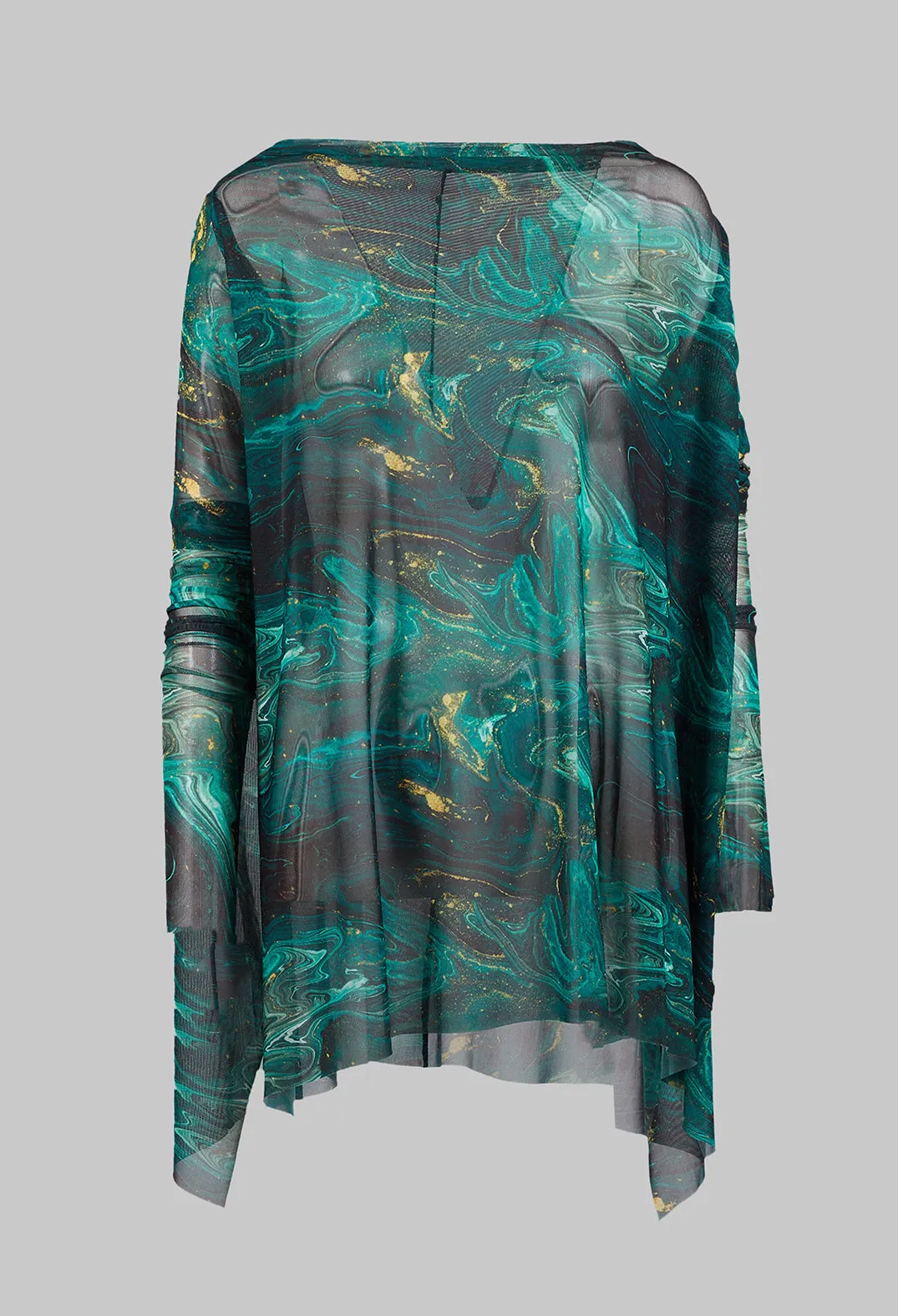 Afol Tunic in Black Dark Green