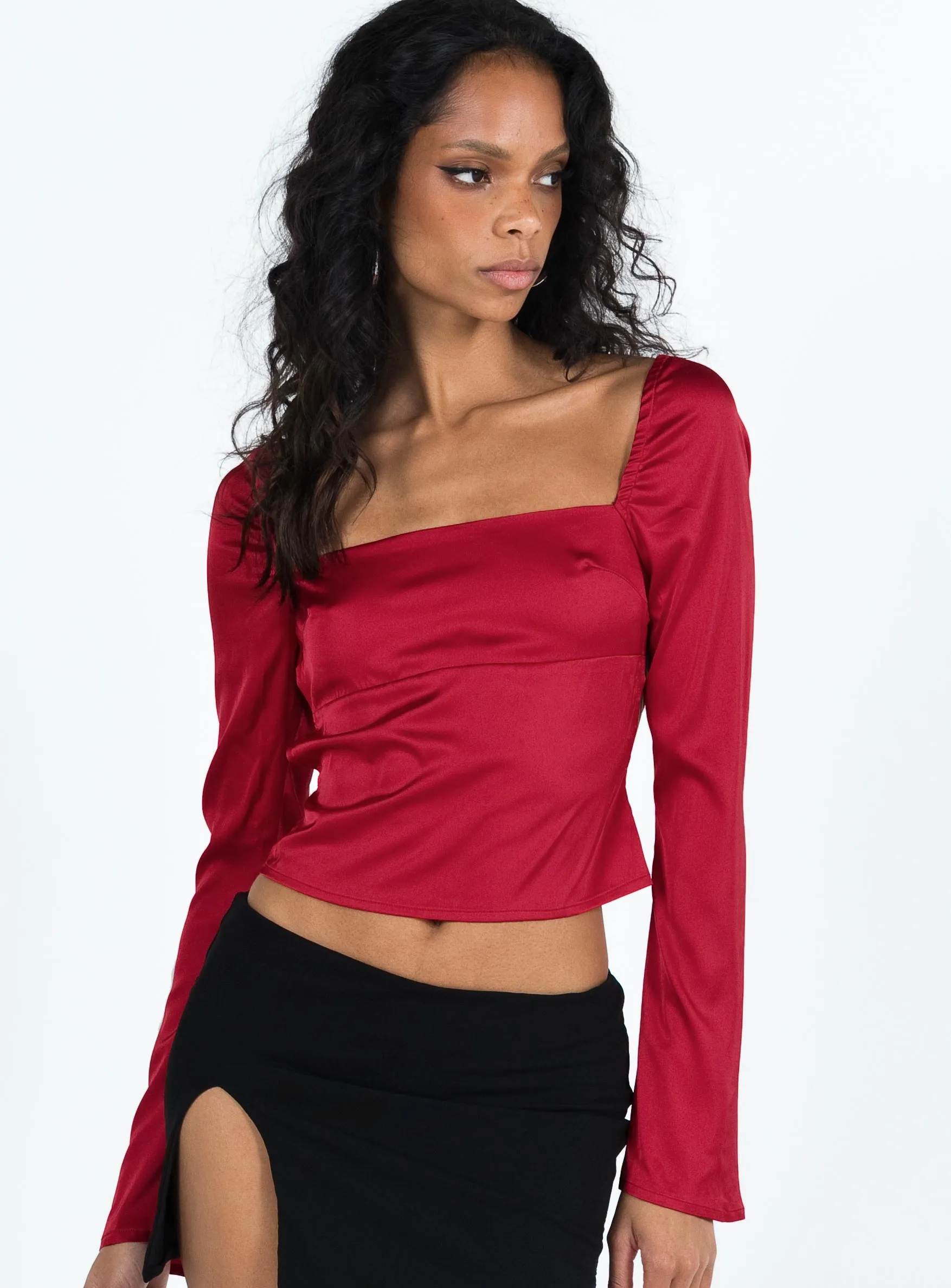 Alastair Long Sleeve Top Red