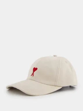 Ami De Coeur Beige Embroidered Cap
