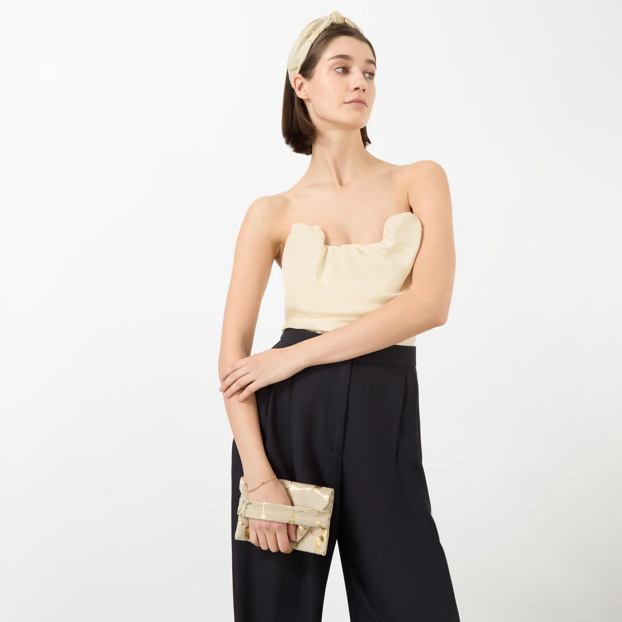 AOIFE MULLANE Printed Flap Clutch - Vanilla