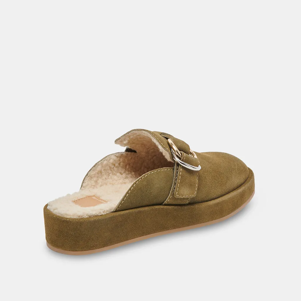 ASTOR PLUSH FLATS OLIVE SUEDE– Dolce Vita 6952240513090