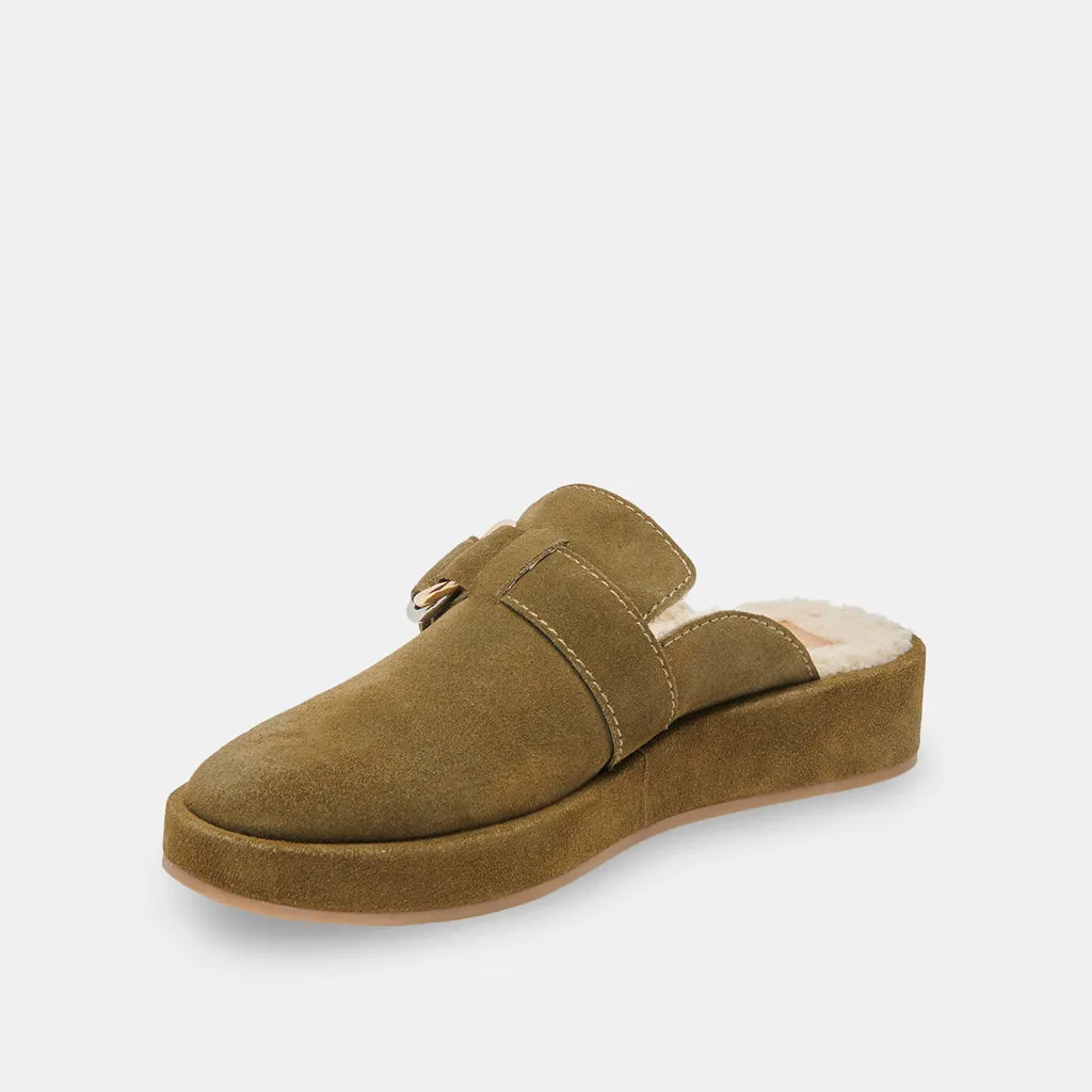 ASTOR PLUSH FLATS OLIVE SUEDE– Dolce Vita 6952240513090