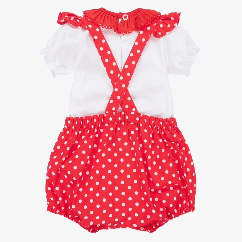 Baby Girls Cotton Dungaree Set