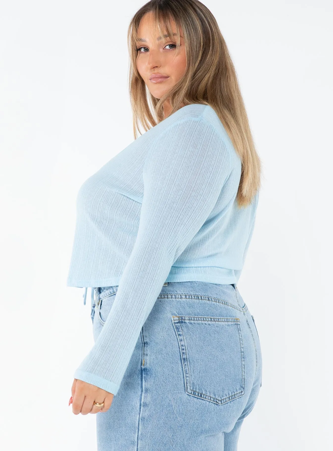 Barbaro Long Sleeve Top Blue Curve