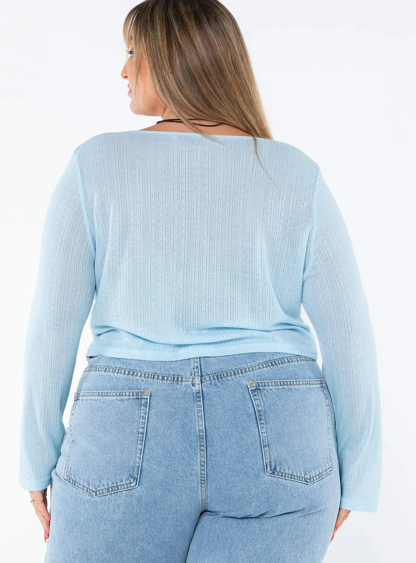 Barbaro Long Sleeve Top Blue Curve