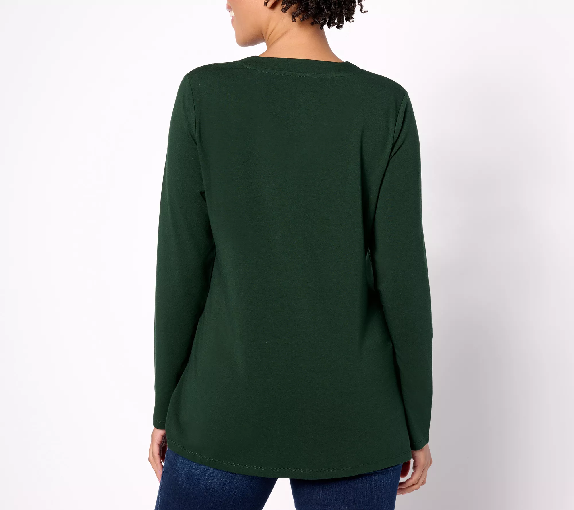 Belle by Kim Gravel Primabelle Knit V-Neck Tunic Top