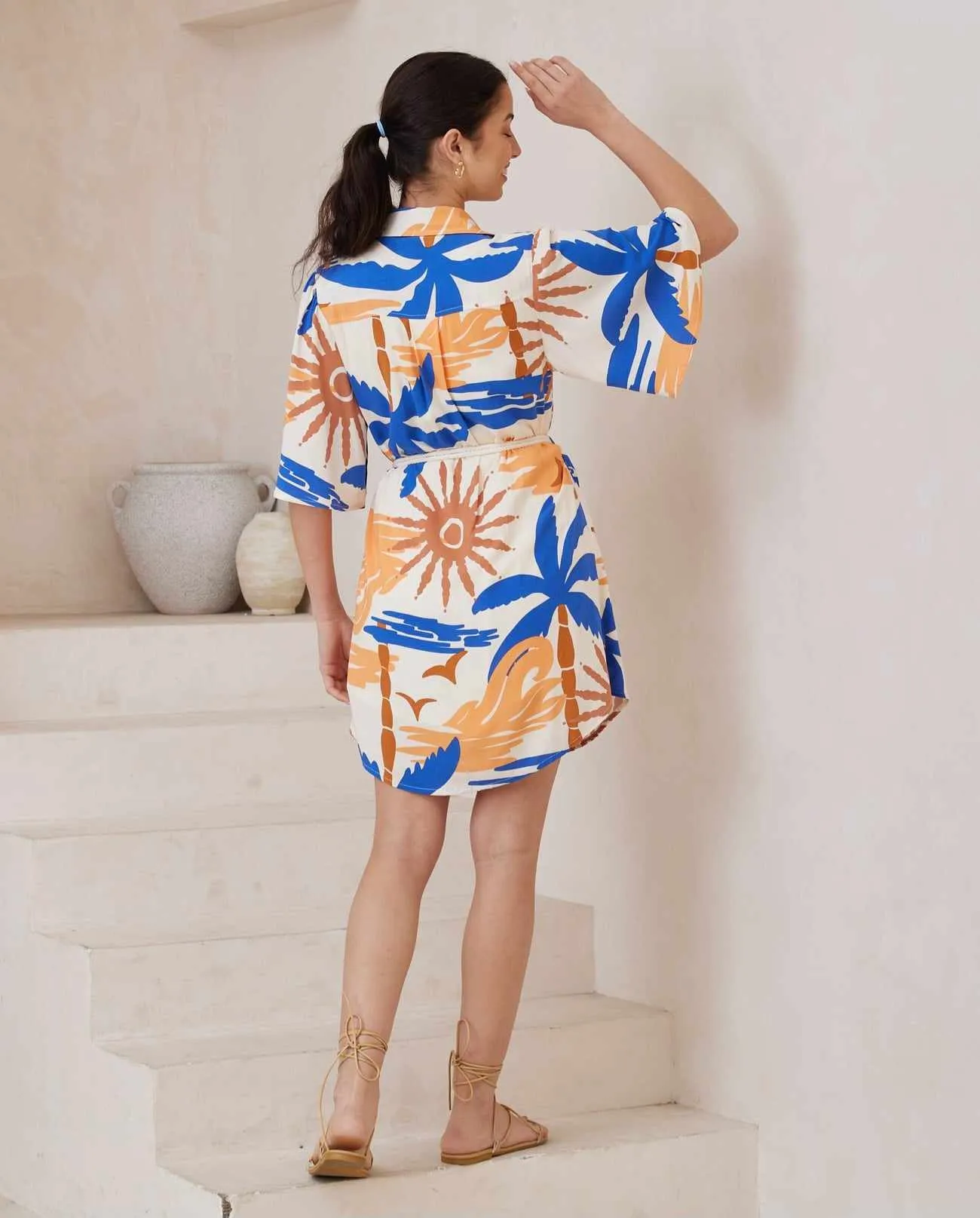 Bianca Shirt Dress - Cosmic Sunset