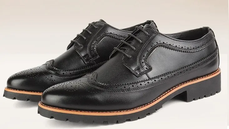 Black Vintage Leather Lace Up Mens Classy Oxfords Dress Shoes