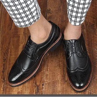 Black Vintage Leather Lace Up Mens Classy Oxfords Dress Shoes