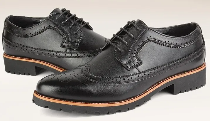 Black Vintage Leather Lace Up Mens Classy Oxfords Dress Shoes