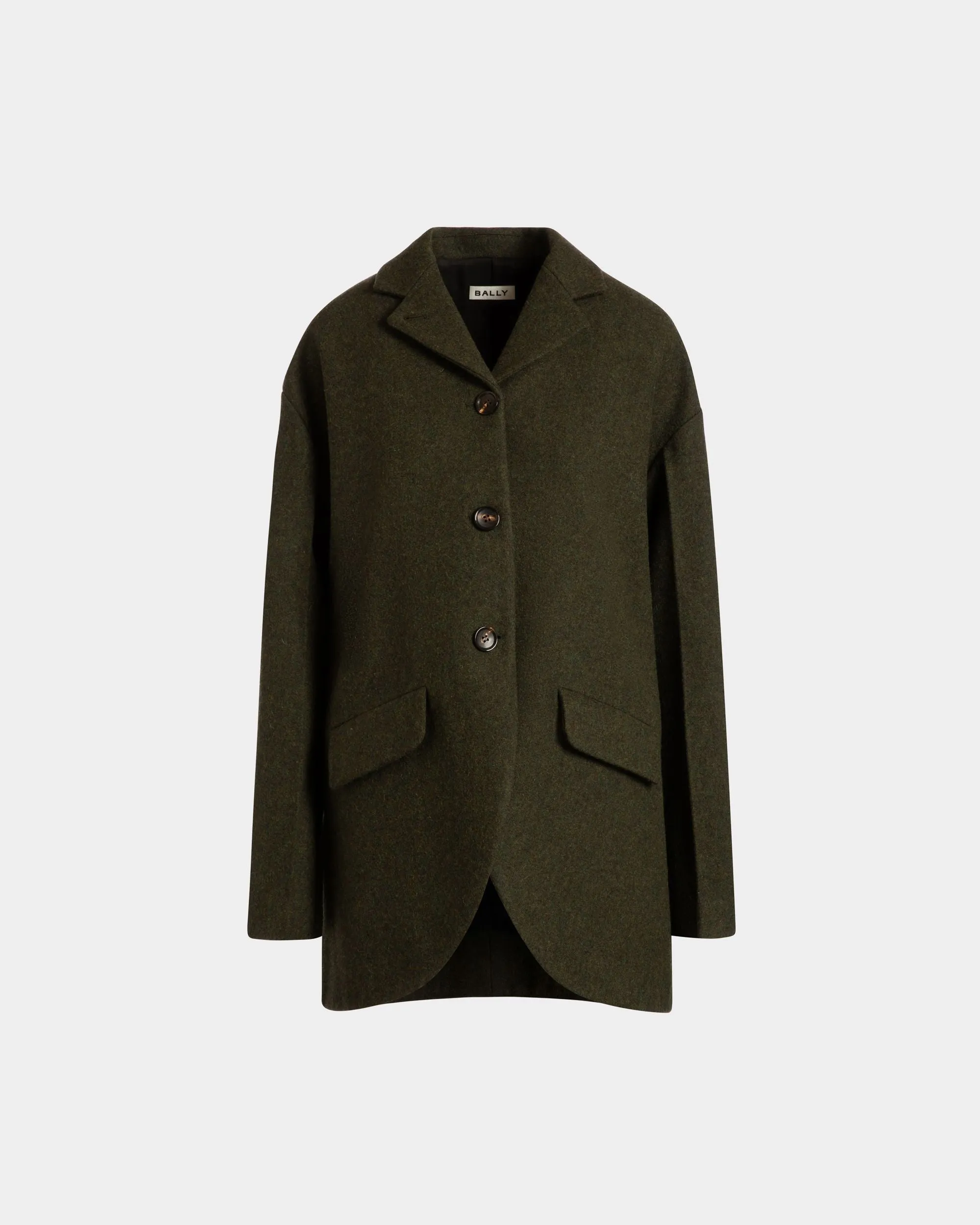 Blazer In Dark Green Wool 