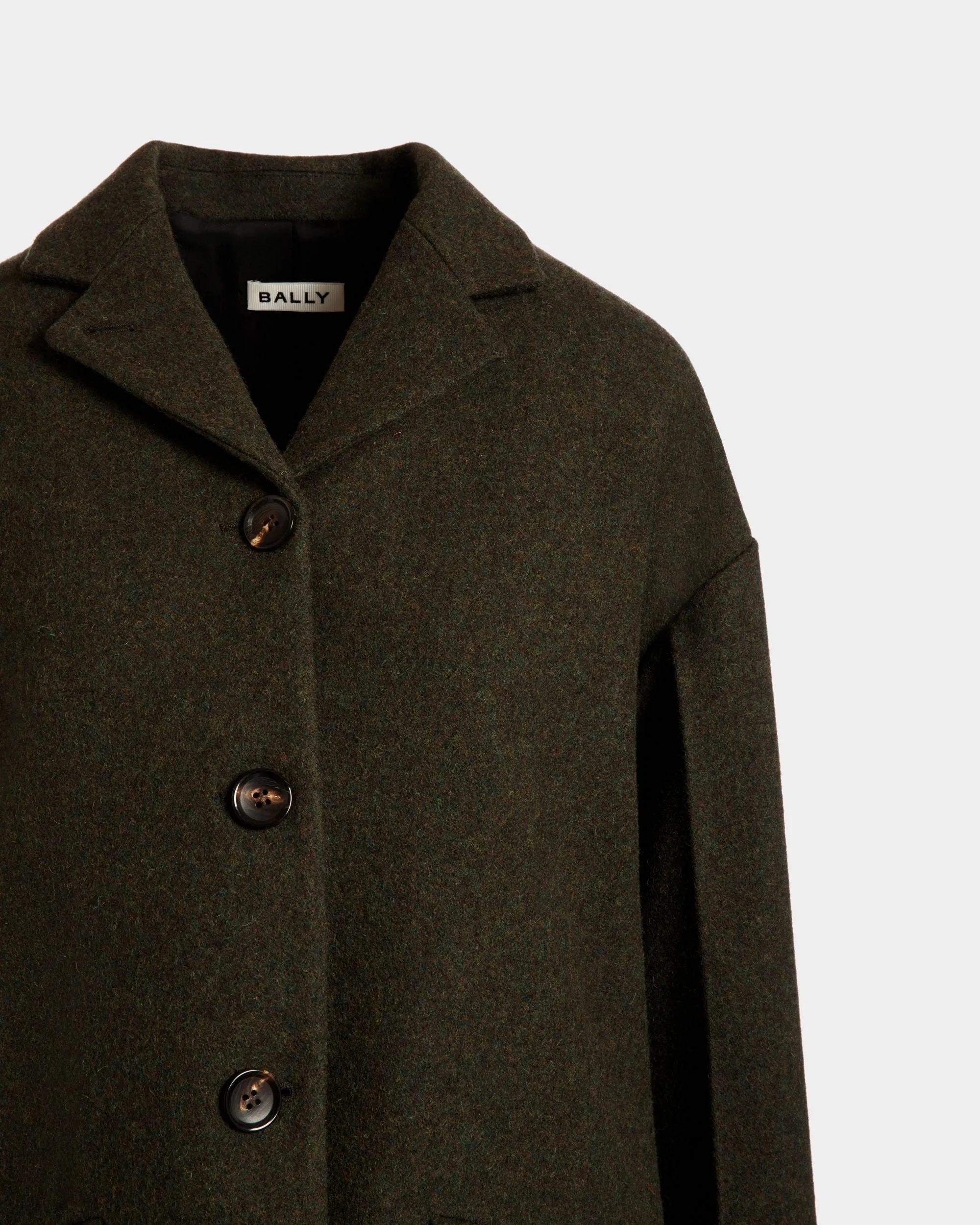 Blazer In Dark Green Wool 