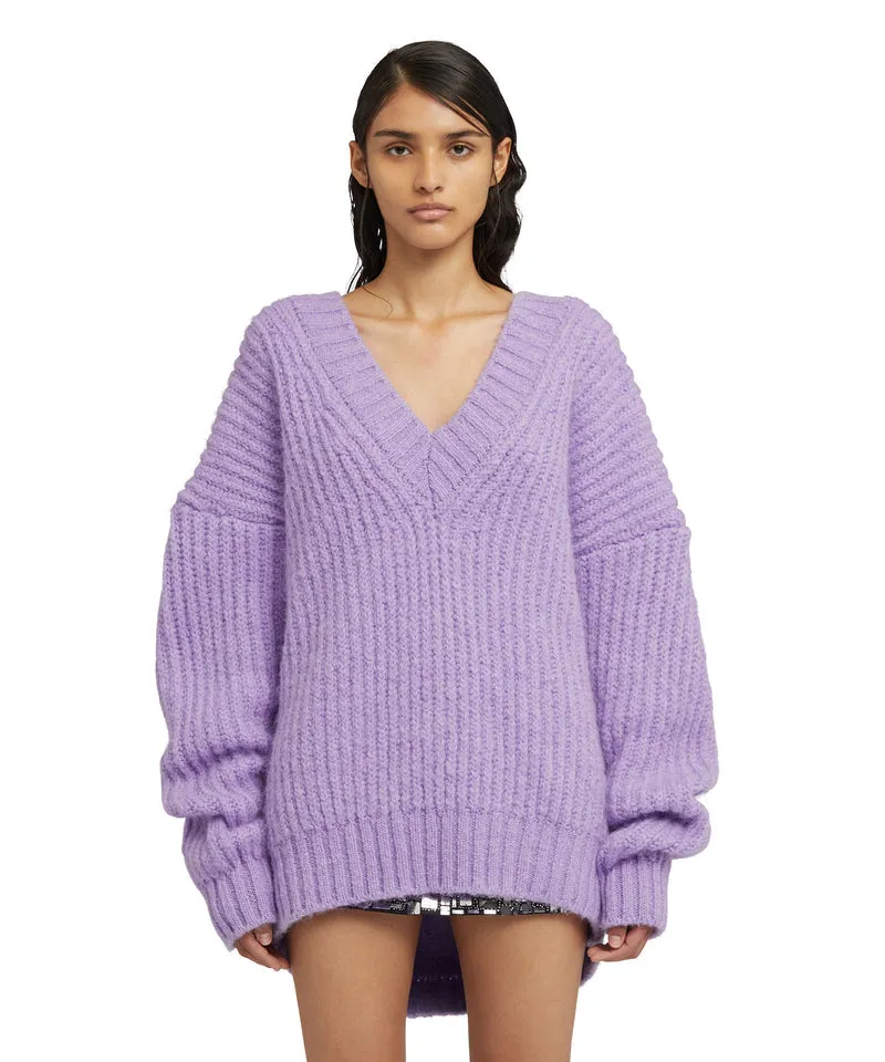 Blended wool v-neck sweater Warm Winter Lilac