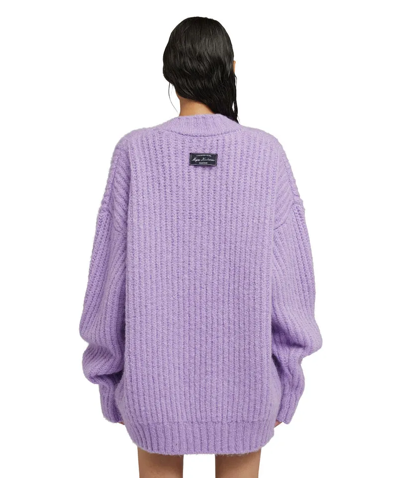 Blended wool v-neck sweater Warm Winter Lilac