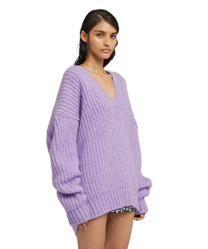 Blended wool v-neck sweater Warm Winter Lilac