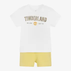 Boys Yellow Cotton Jersey Shorts Set