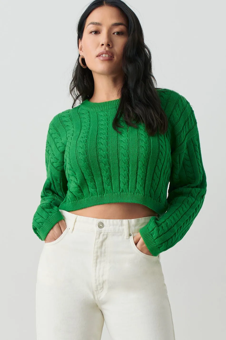 Cable knitted sweater