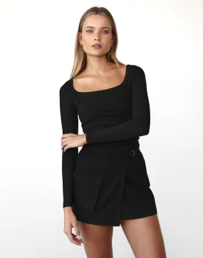 Candice Long Sleeve Top (Black)