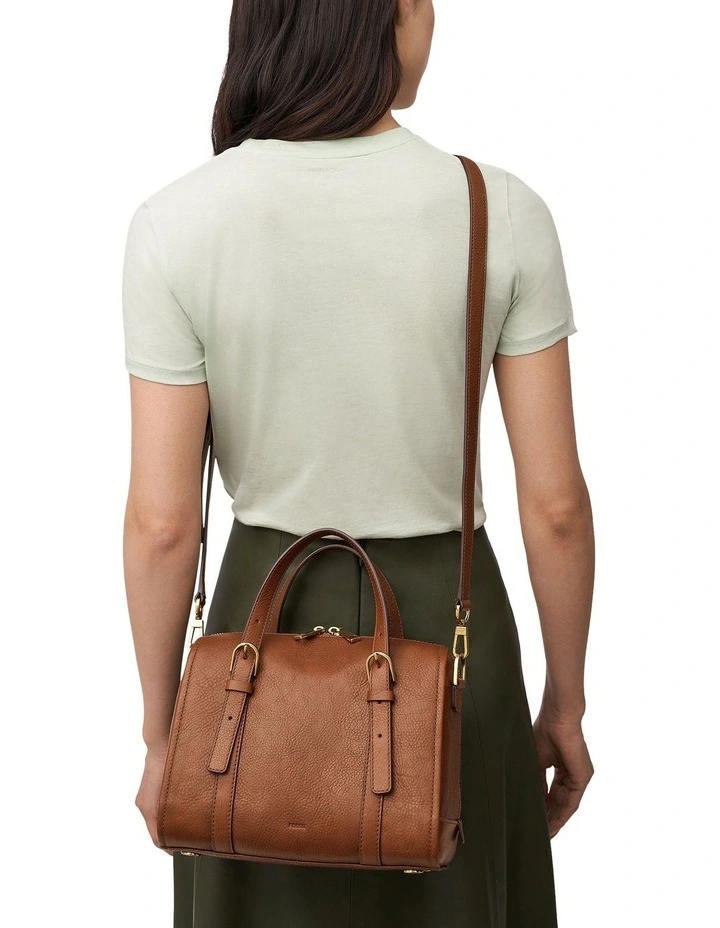 Carlie Satchel Bag in Brown