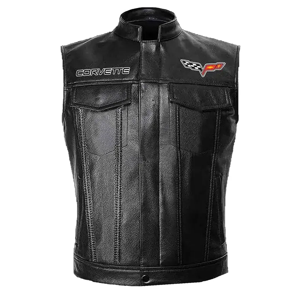 Chevrolet Corvette Black Leather Vest