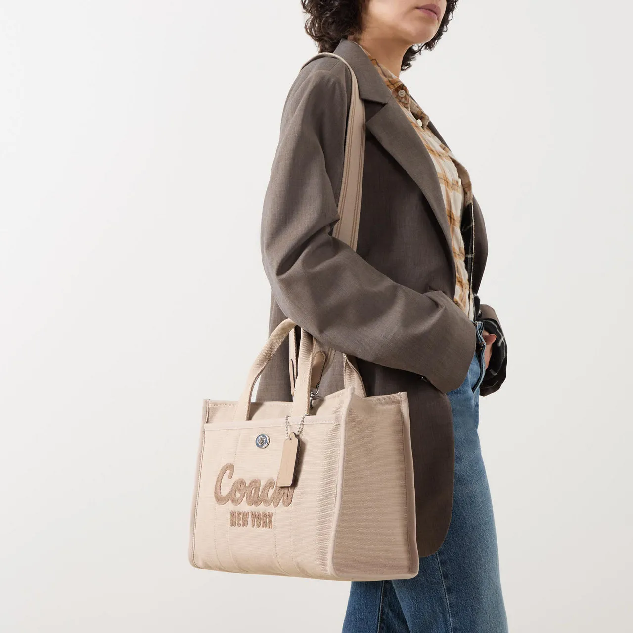 COACH Cargo Canvas Logo Tote Bag - Chalk