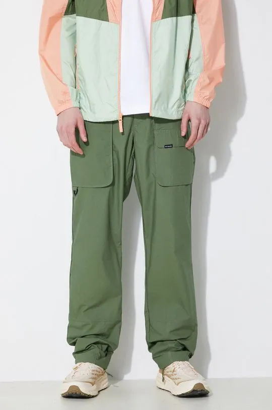 Columbia trousers Landroamer Cargo men's green color 2076041