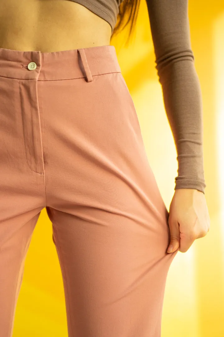 Coral Cotton Stretch Chinos - Women