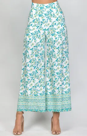 Cotton Boho Printed Wide Leg Pants (SPA385A) 