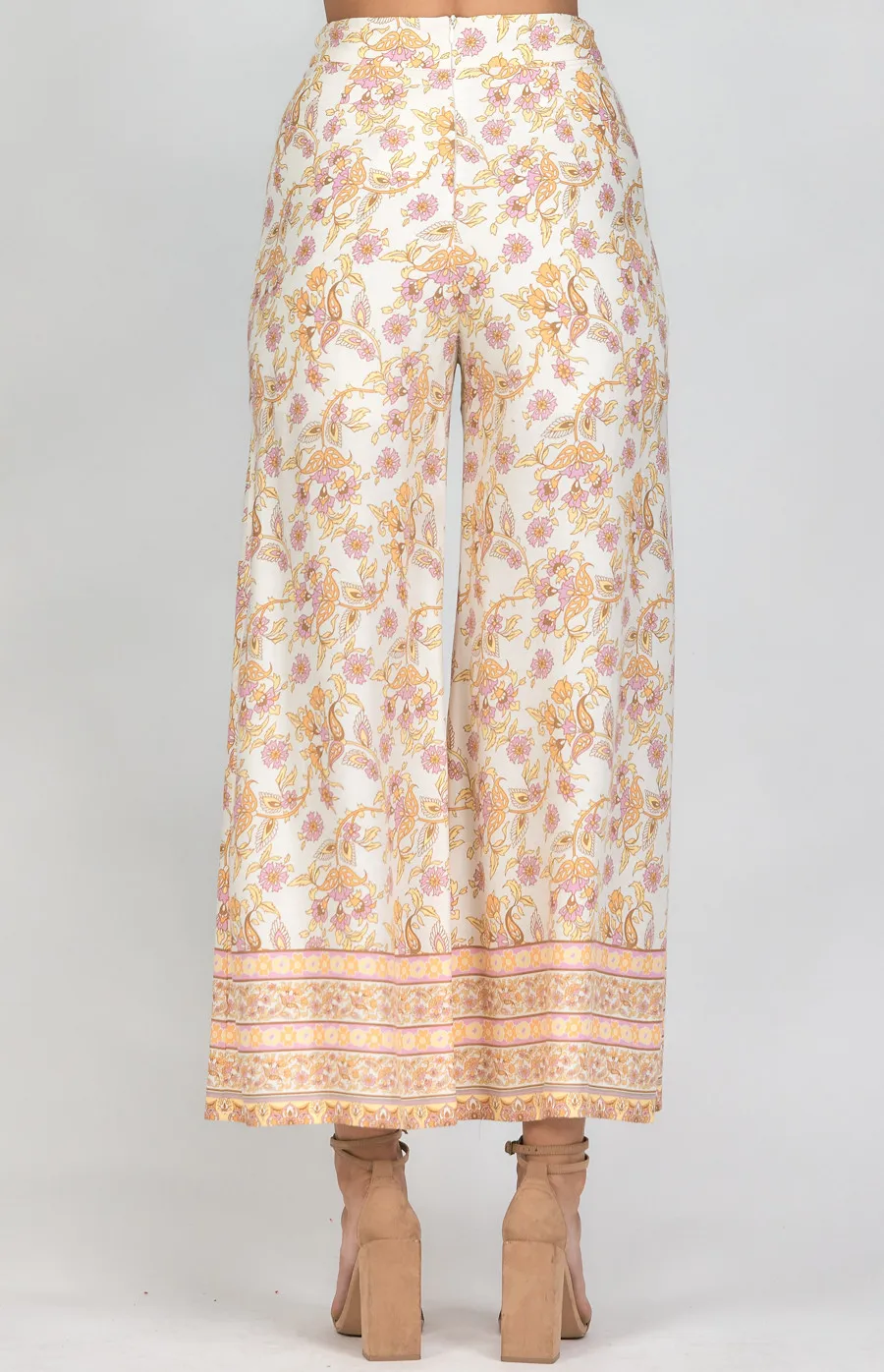 Cotton Boho Printed Wide Leg Pants (SPA385A) 