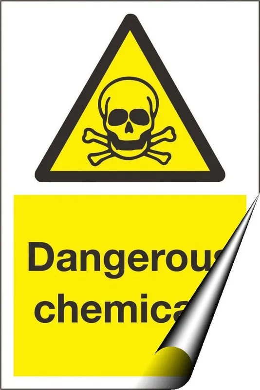 Dangerous Chemicals Sign LARGE - 400 x 600Hmm - Self Adhesive Vinyl [AS-WA86-SAV]