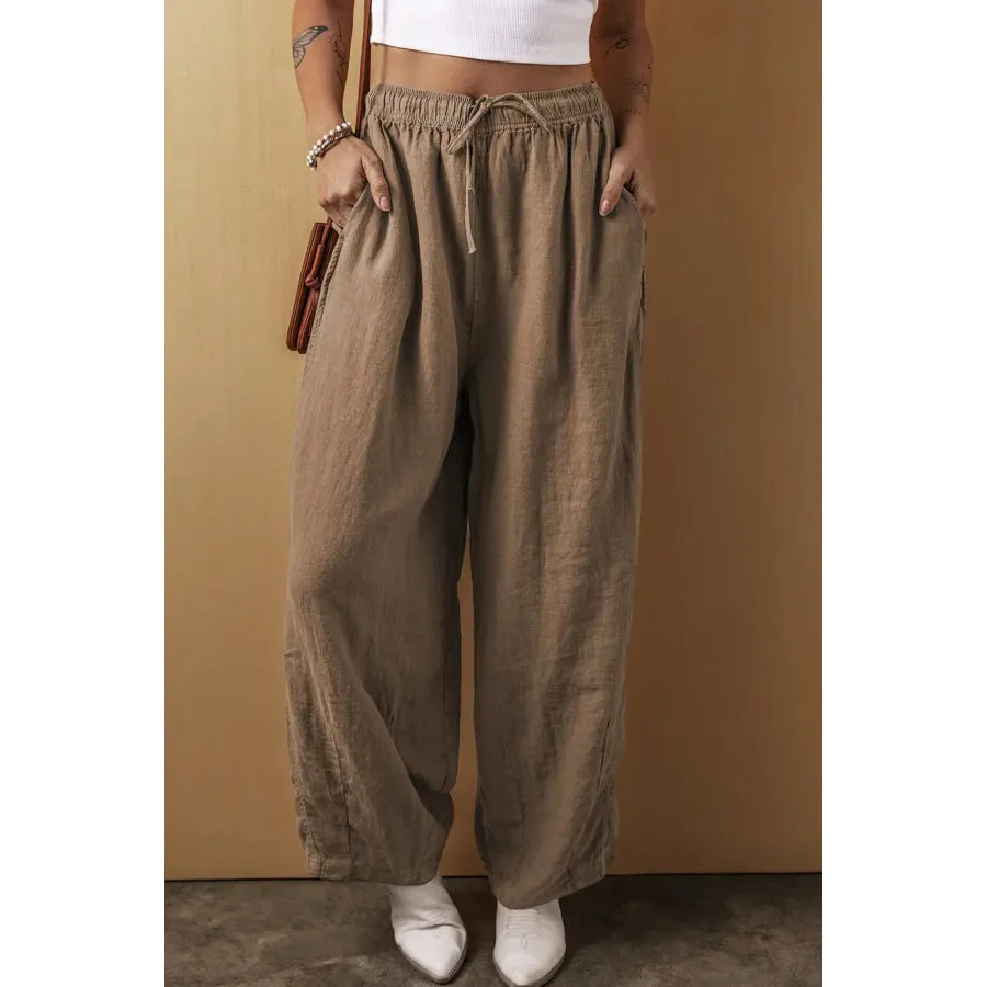 Drawstring Wide Leg Pants