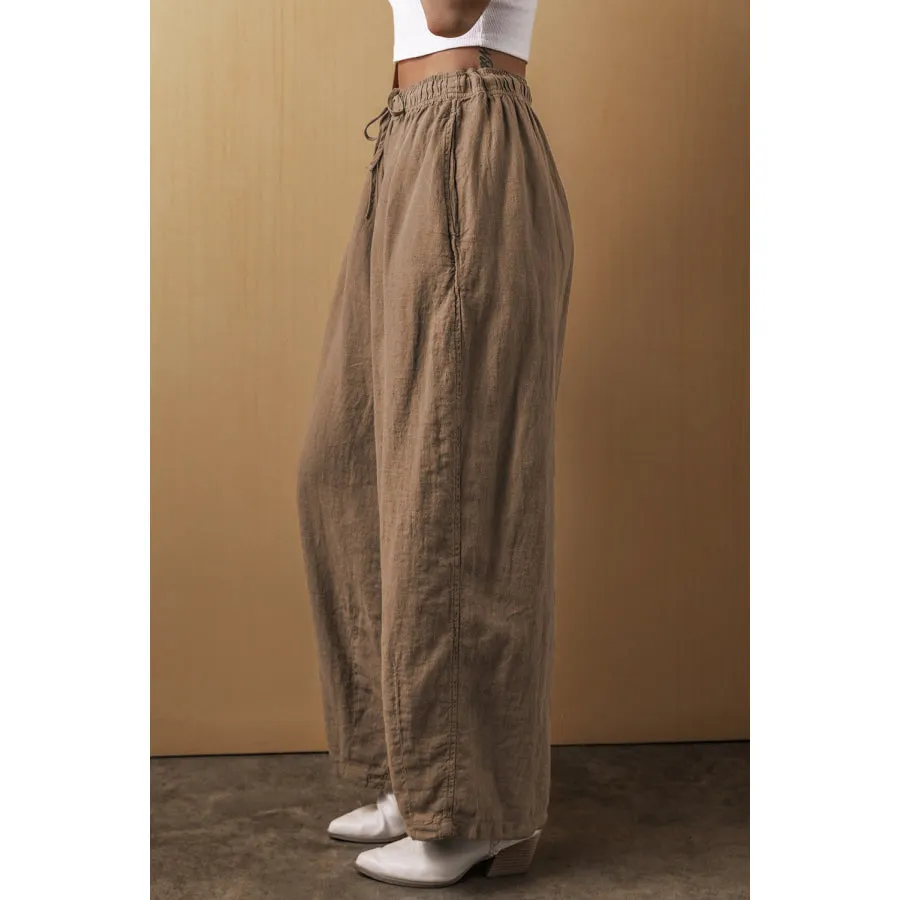 Drawstring Wide Leg Pants