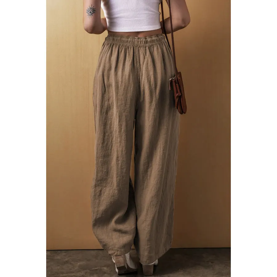 Drawstring Wide Leg Pants