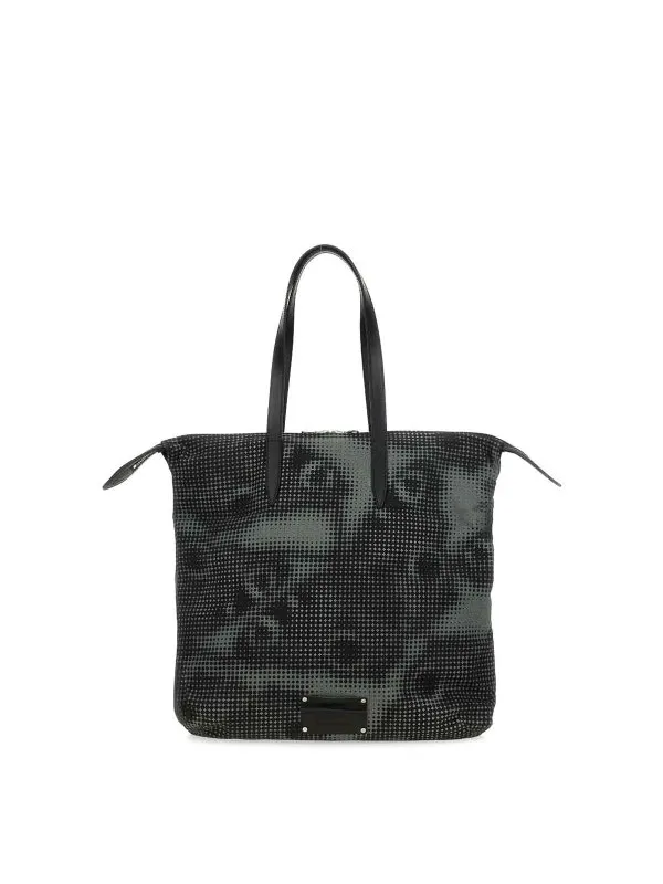 Dries Van Noten Printed Cotton Denim Tote Bag