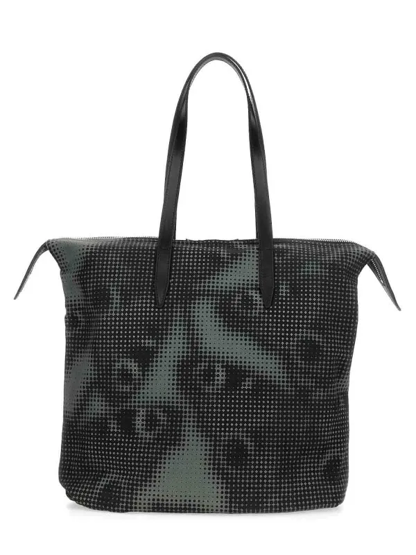 Dries Van Noten Printed Cotton Denim Tote Bag