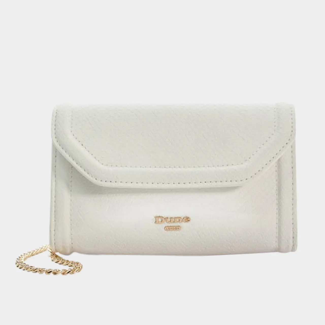 DUNE LONDON Bellini Box Clutch Shoulder Bag - White