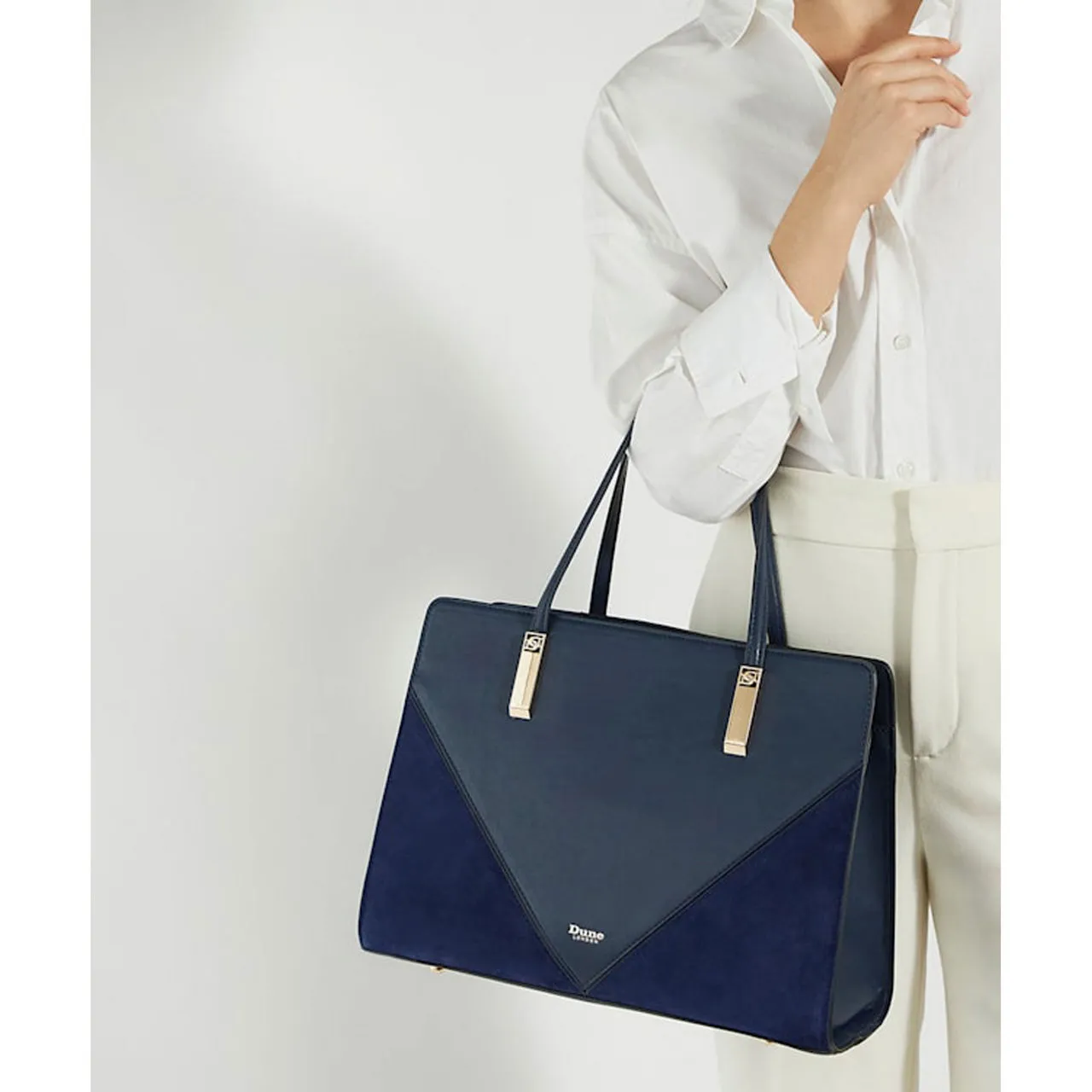 DUNE LONDON Denbeigh Medium Tote Bag - Navy