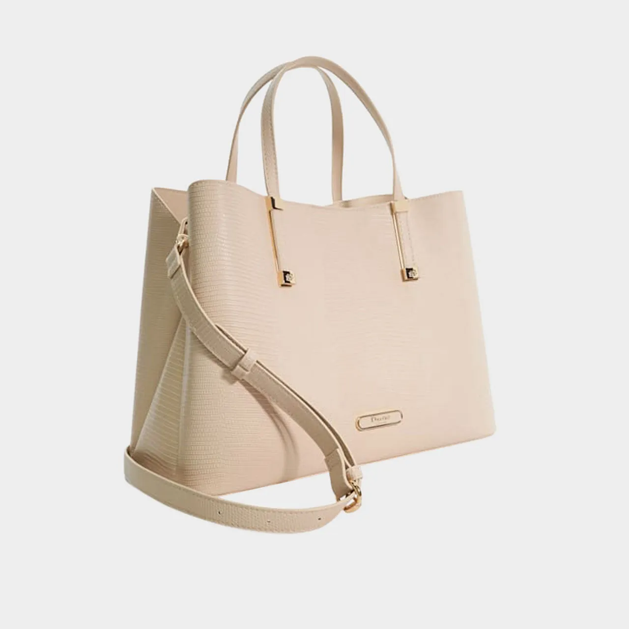 DUNE LONDON Dorry Logo Hardware Tote Bag - Ecru