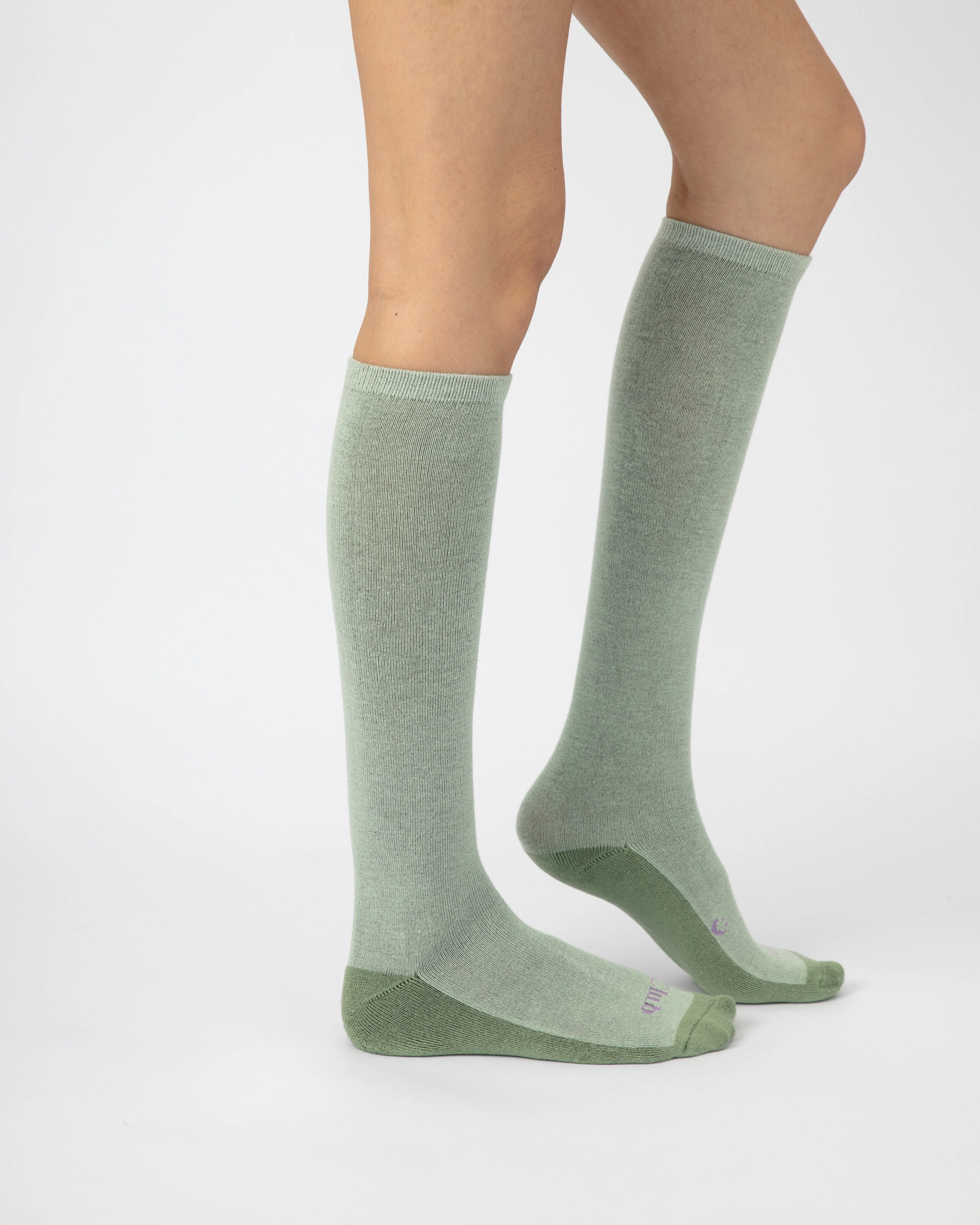 Everyday Knee-High Seamless Feel Sock 4 Pack (Adults) - Cloud/Sage