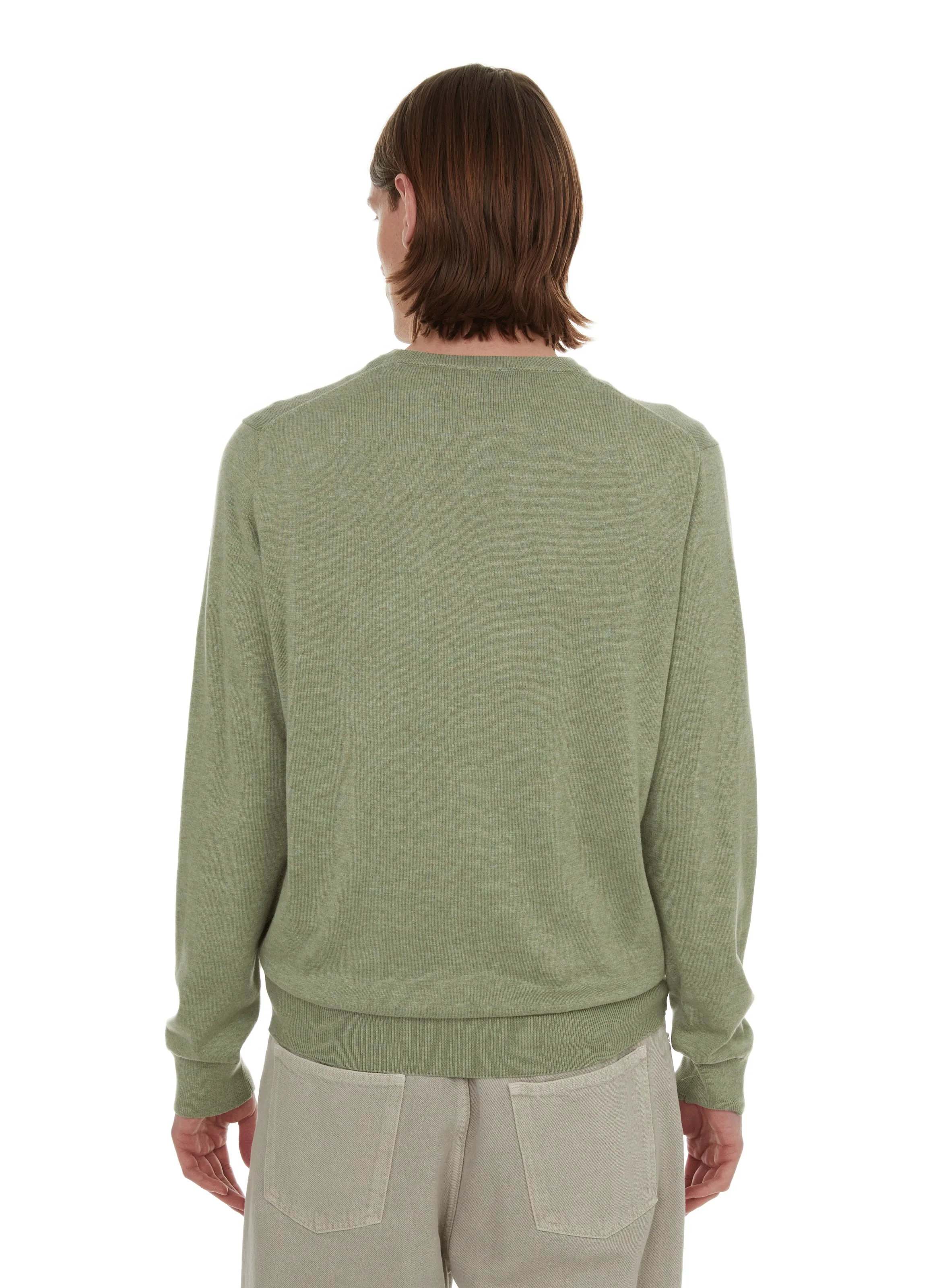 FACONNABLE  Cotton and linen jumper - Khaki