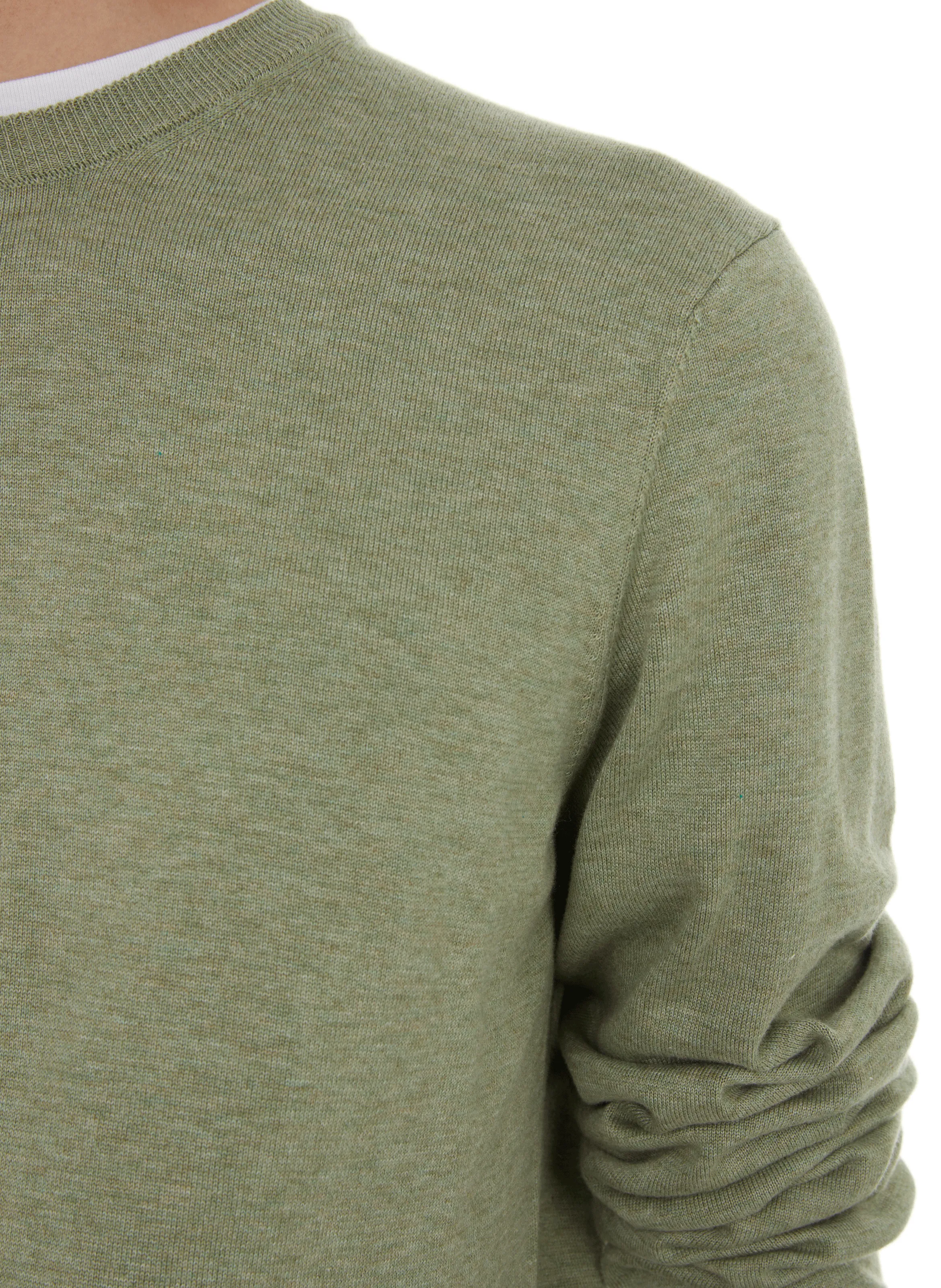 FACONNABLE  Cotton and linen jumper - Khaki