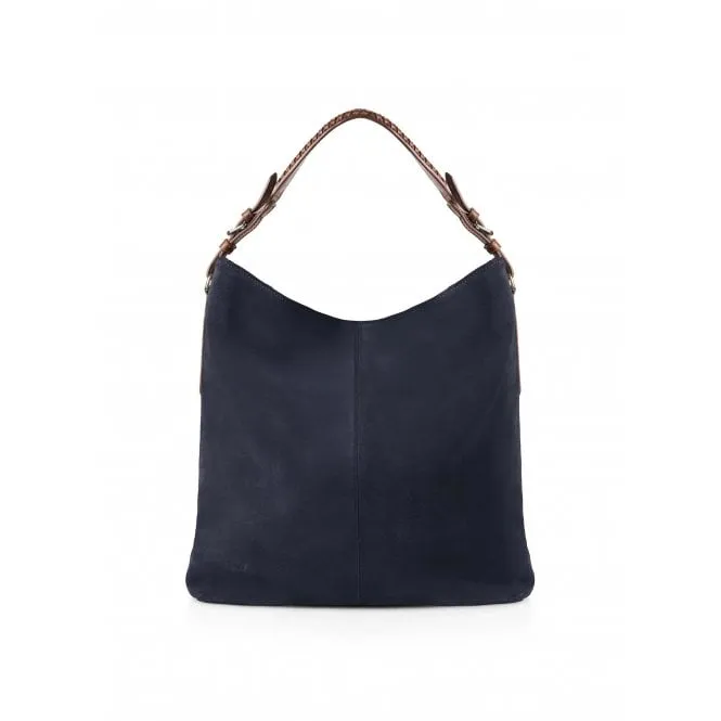 Fairfax & Favor Womens Tetbury Tote Bag in Navy Suede