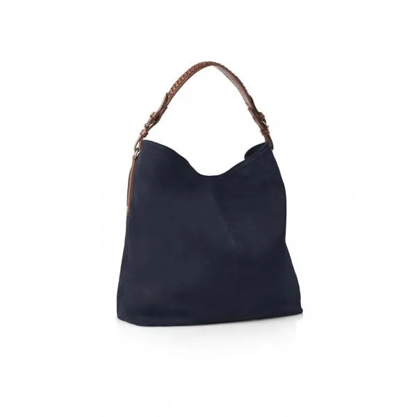 Fairfax & Favor Womens Tetbury Tote Bag in Navy Suede