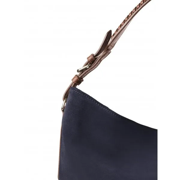 Fairfax & Favor Womens Tetbury Tote Bag in Navy Suede