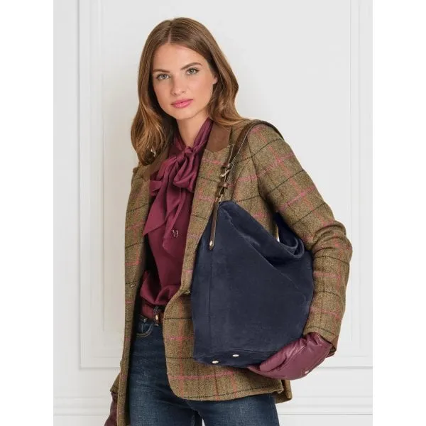 Fairfax & Favor Womens Tetbury Tote Bag in Navy Suede